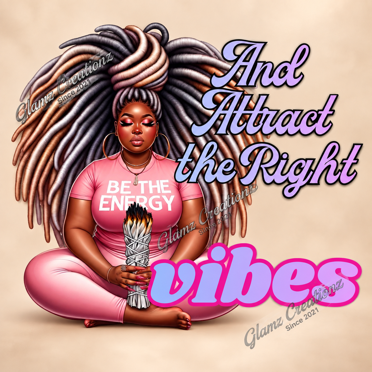 Attract the Right Vibes PNG – Positive Energy Affirmation Design for Shirts, Mugs & Journals
