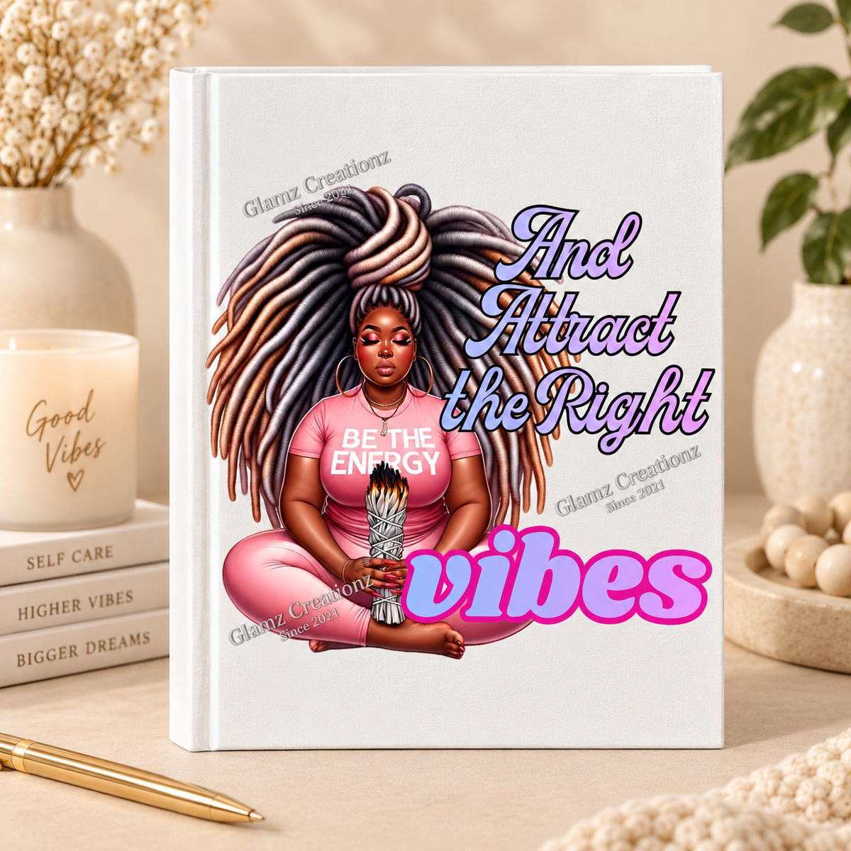 Attract the Right Vibes PNG – Positive Energy Affirmation Design for Shirts, Mugs & Journals