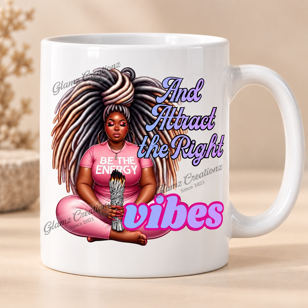 Attract the Right Vibes PNG – Positive Energy Affirmation Design for Shirts, Mugs & Journals