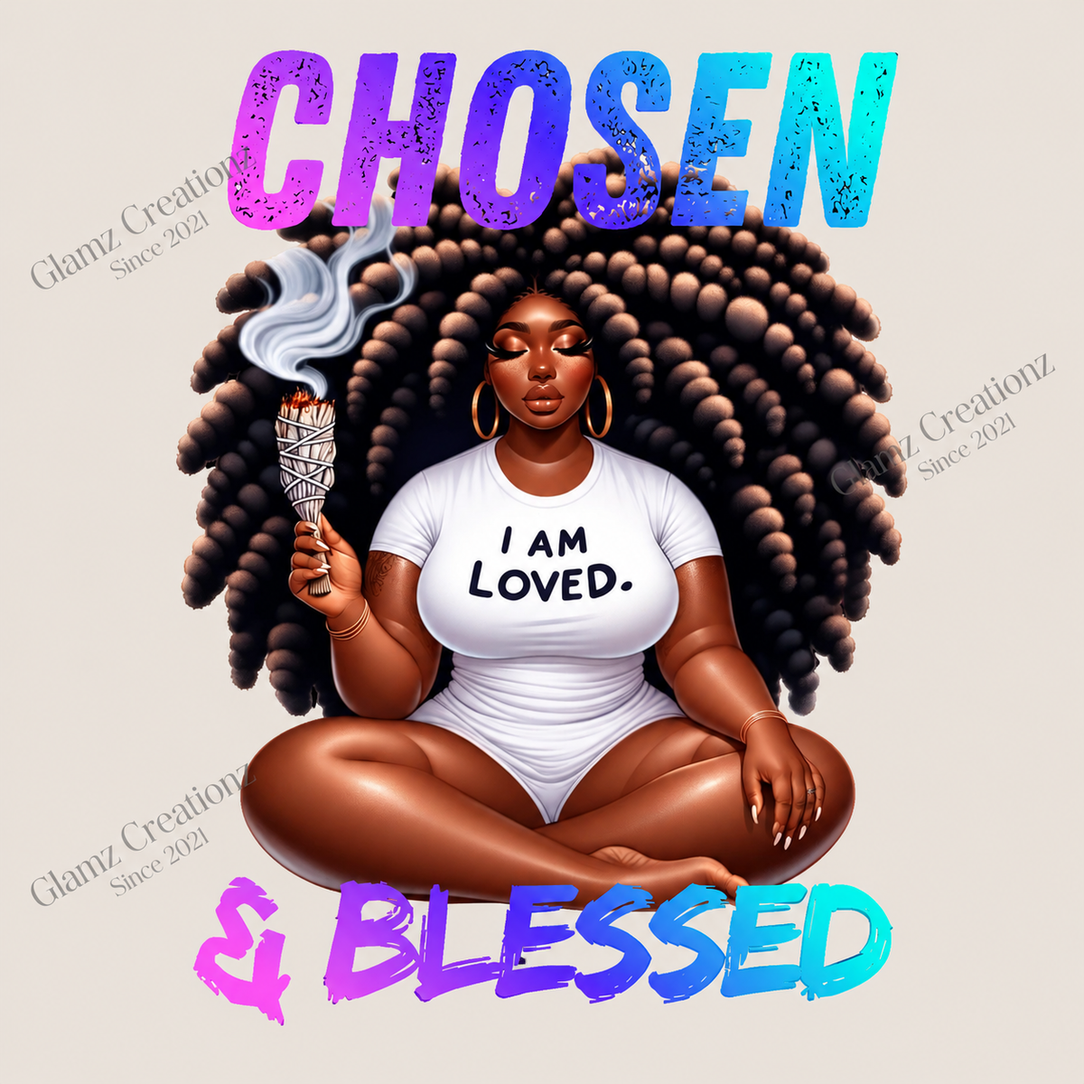 Chosen & Blessed PNG | Christian Affirmation Design