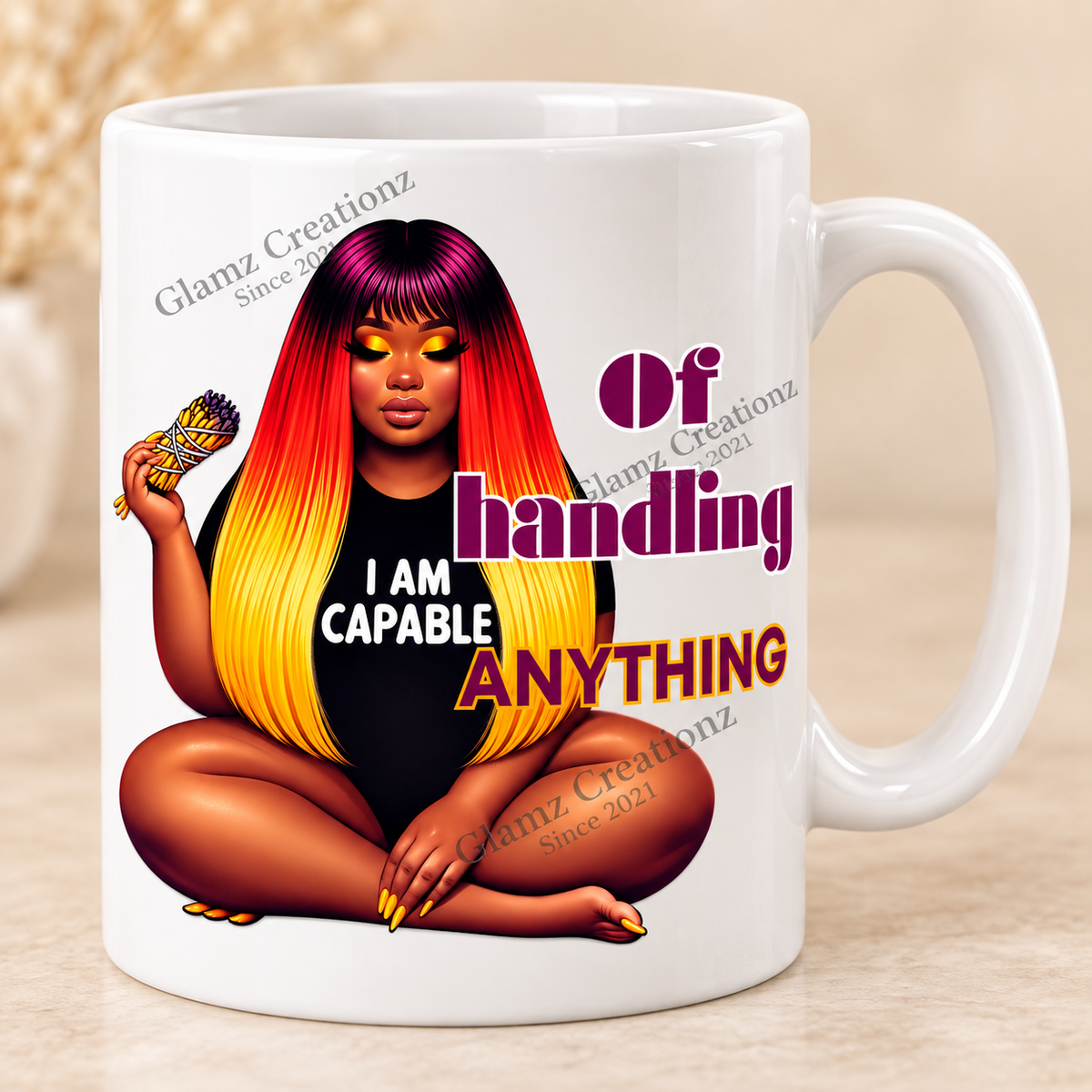 I Am Capable PNG – Motivational Affirmation Design for Shirts, Mugs & Journals