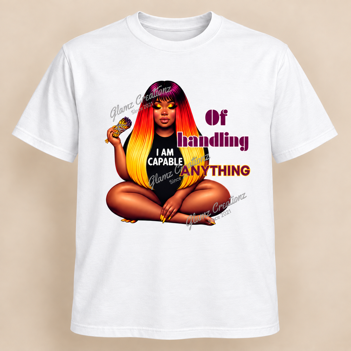 I Am Capable PNG – Motivational Affirmation Design for Shirts, Mugs & Journals