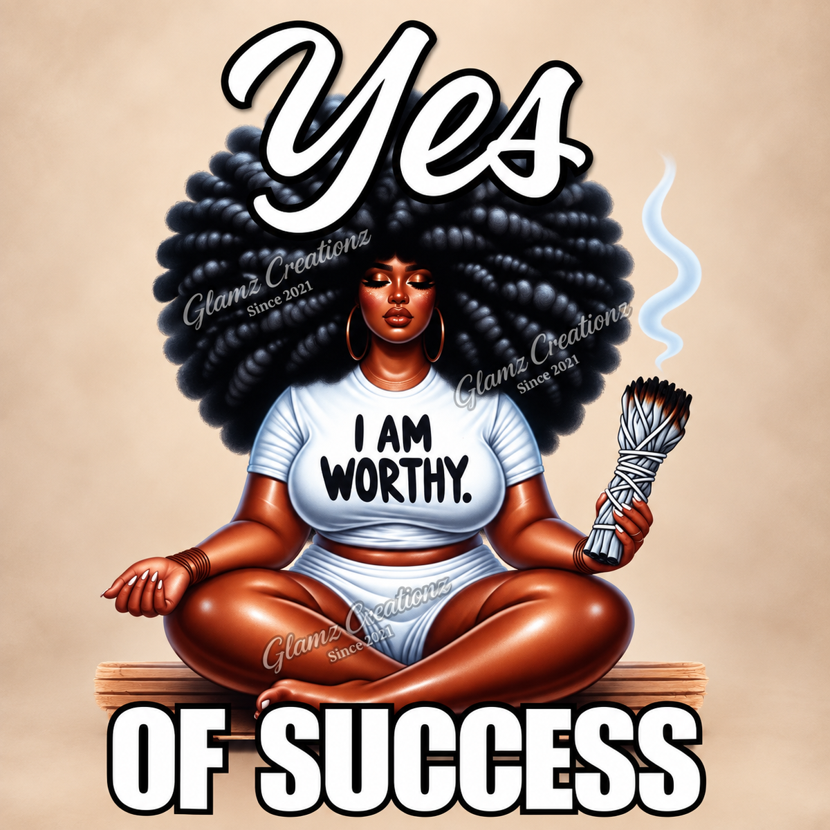 I Am Worthy PNG – Self-Worth Affirmation Design for Shirts, Mugs & Journals