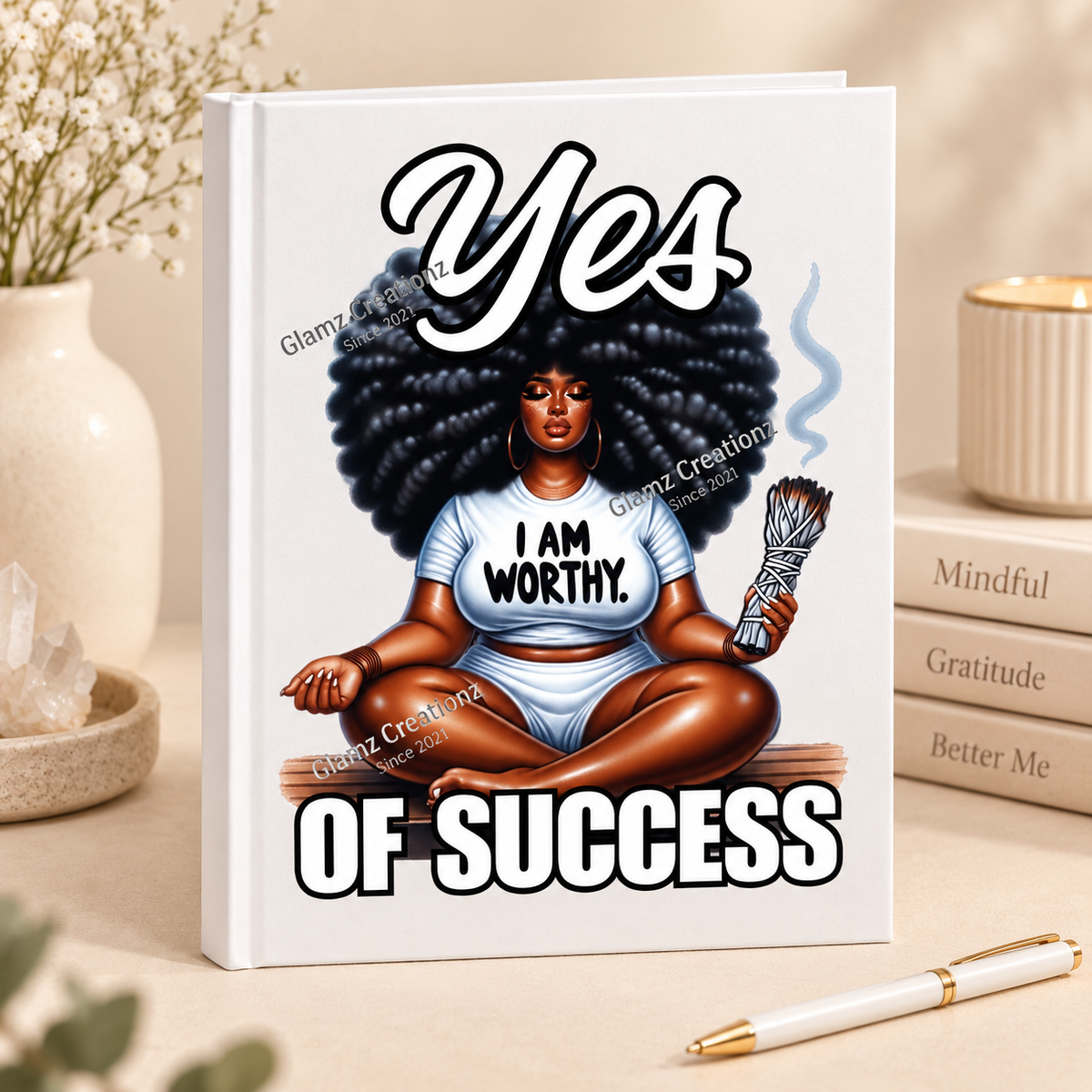 I Am Worthy PNG – Self-Worth Affirmation Design for Shirts, Mugs & Journals