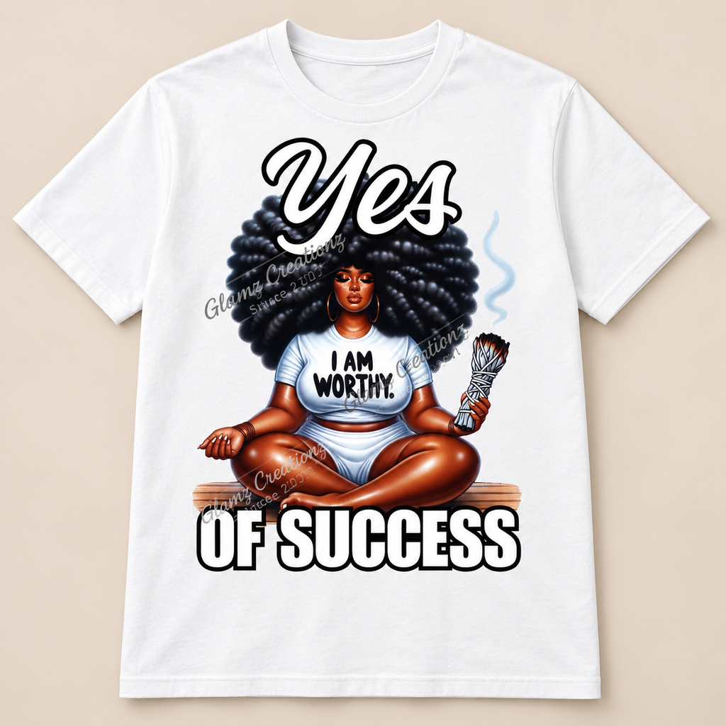 I Am Worthy PNG – Self-Worth Affirmation Design for Shirts, Mugs & Journals