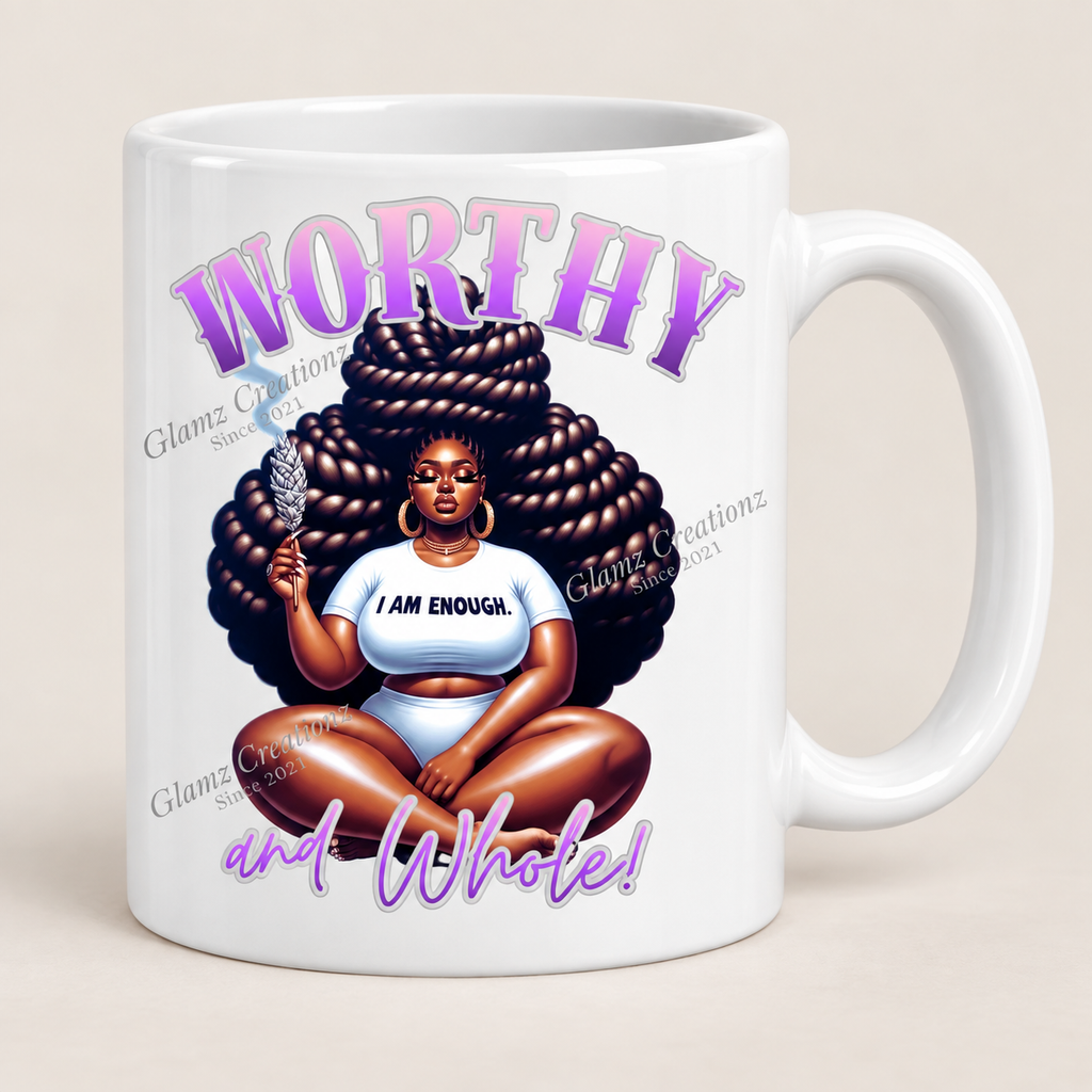 I Am Enough PNG | Worthy & Whole Affirmation Design