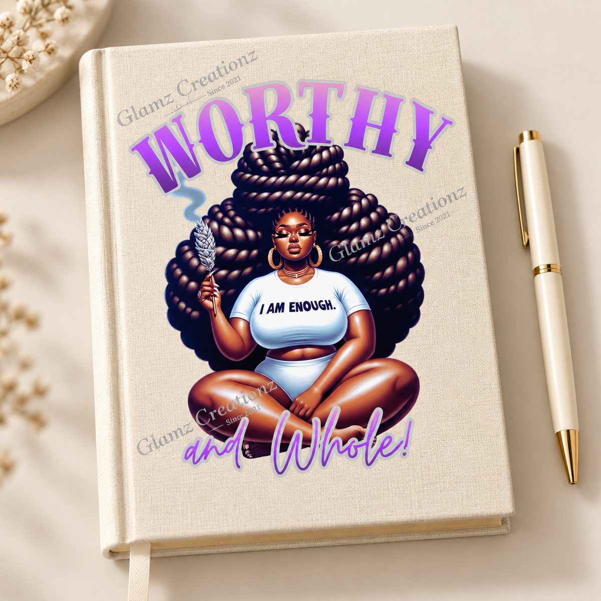 I Am Enough PNG | Worthy & Whole Affirmation Design