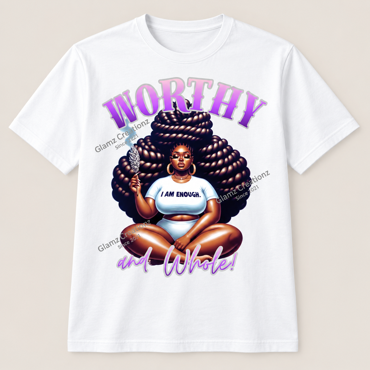 I Am Enough PNG | Worthy & Whole Affirmation Design