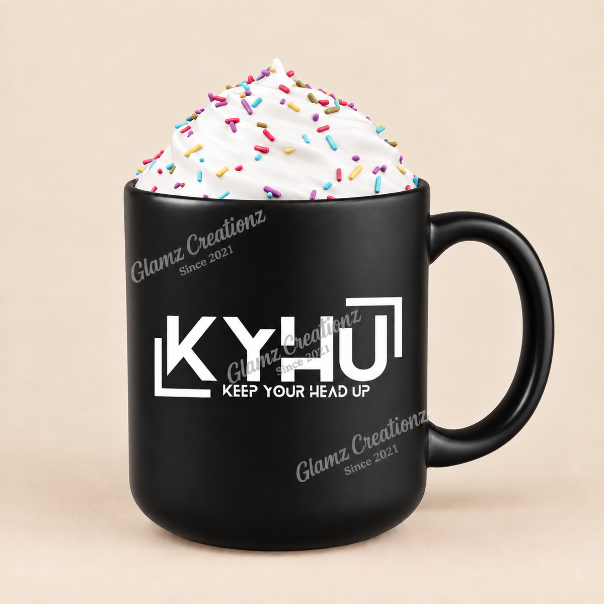 KYHU — Keep Your Head Up PNG | Uplifting Affirmation Design for Shirts, Mugs & Journals
