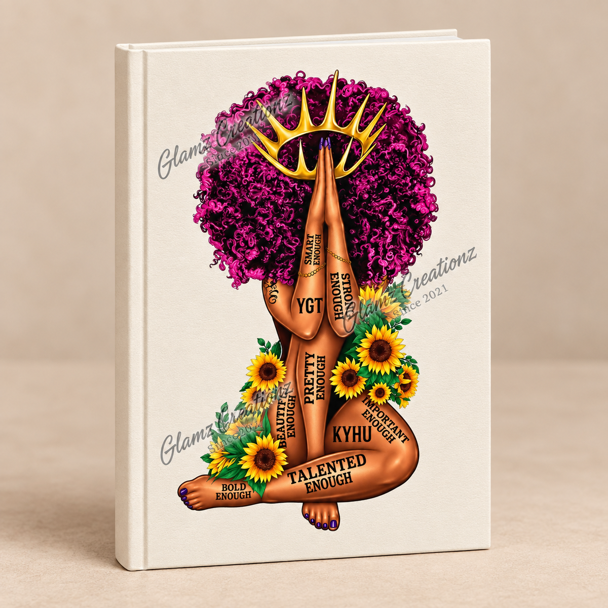 Sunflower Queen PNG – Unstoppable Affirmation Design for Shirts, Mugs & Journals